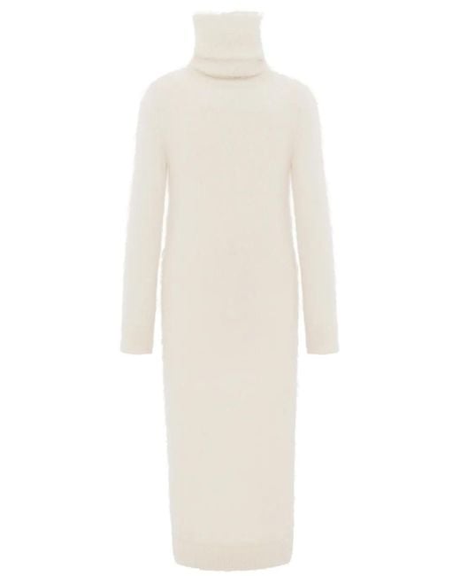 Saint Laurent White Roll-Neck Mohair Long Dress for men