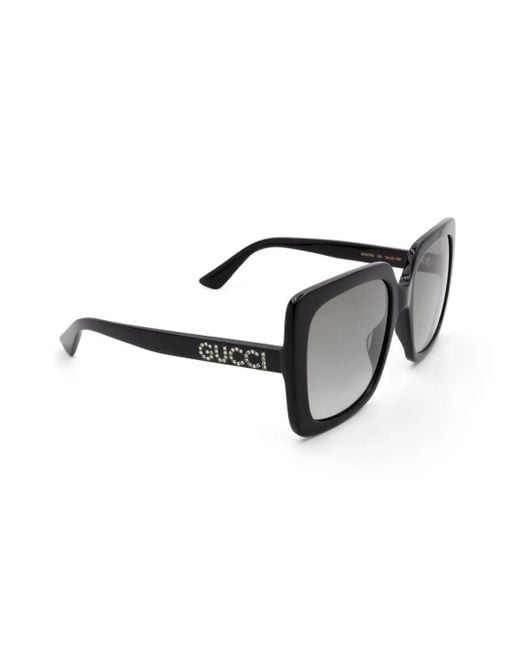 Gucci Black Oversized-Frame Sunglasses
