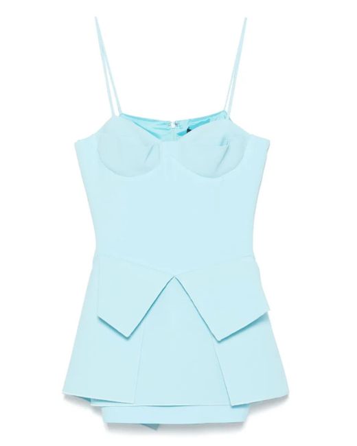 David Koma Blue Layered Blouse