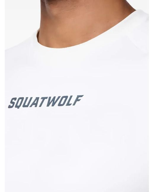 Camiseta con logo estampado SQUATWOLF de hombre de color White