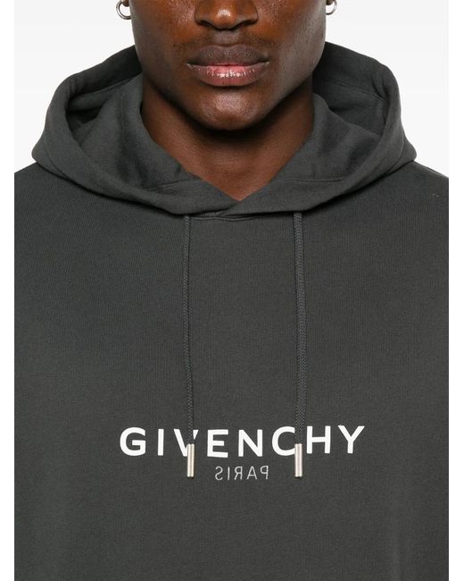 Givenchy Black Logo-Print Hoodie for men
