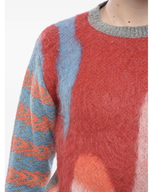 DSquared² Red Tie-Dye Heavy-Weight Sweater for men