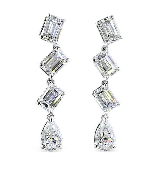 Jewels Aficionado White 14Kt Weißgold-Hängeohrringe Mit Diamant