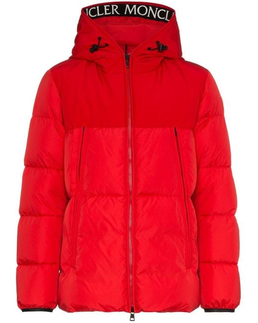 Doudoune à bordures monogramées Moncler pour homme en coloris Rouge | Lyst