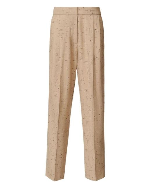 Fabiana Filippi Natural Pleated Speckled Trousers