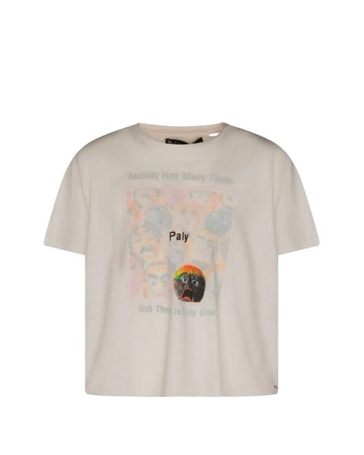 Paly Hollywood White Graphic-Print Distressed T-Shirt for men