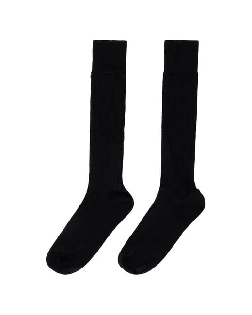 Valentino Garavani Black Ribbed Socks