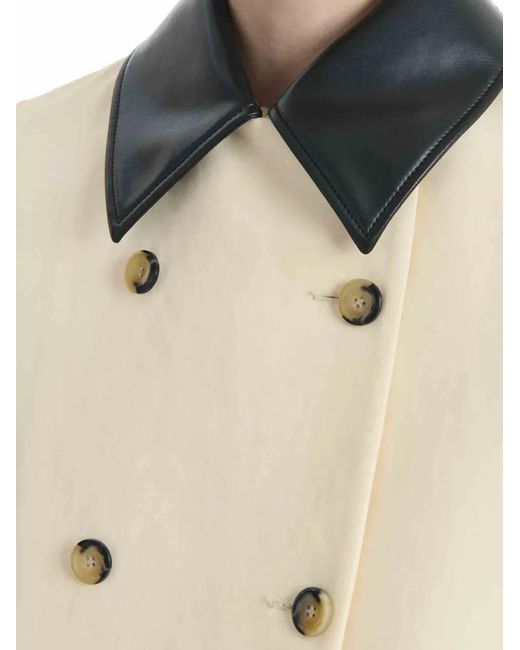 Altuzarra Natural Double-Breasted Contrast-Collar Jacket