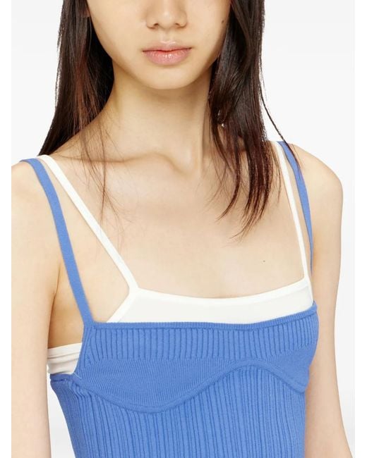 DIESEL Blue M-Zarrina Ribbed-Knit Top