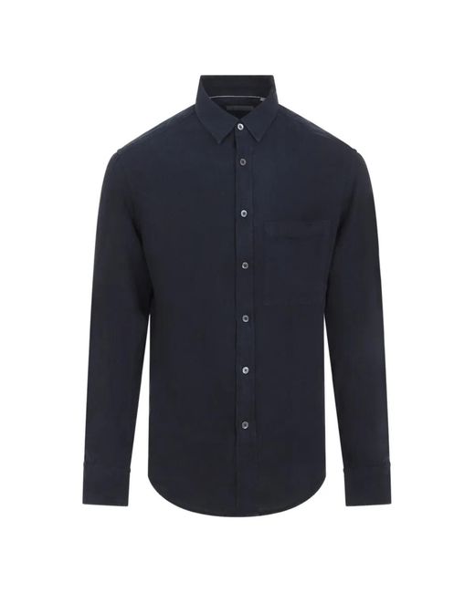 Canali Blue Pocket Long-Sleeve Shirt for men