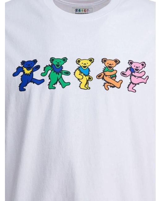 Thisisneverthat White Dancing Bears-Print Cotton T-Shirt for men