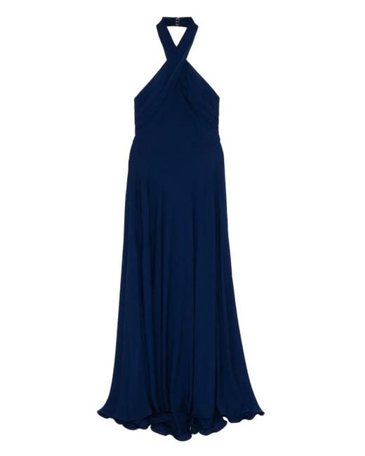 Elie Saab シルク ロングドレス Blue