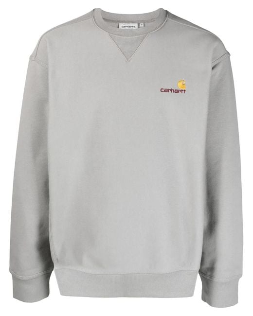 Carhartt Gray American Script Cotton Blend Sweatshirt for men
