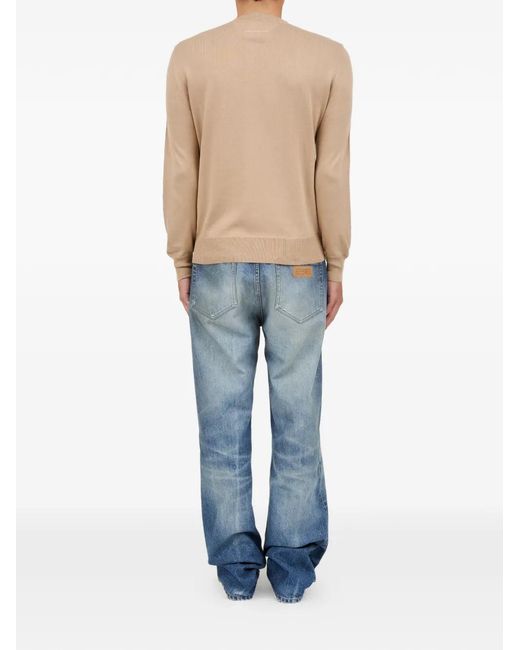 MM6 by Maison Margiela White Fused Knit Cotton Jumper for men