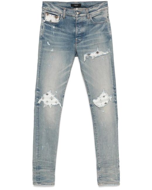 Amiri Blue Micro Starburst Mini Jeans For for men