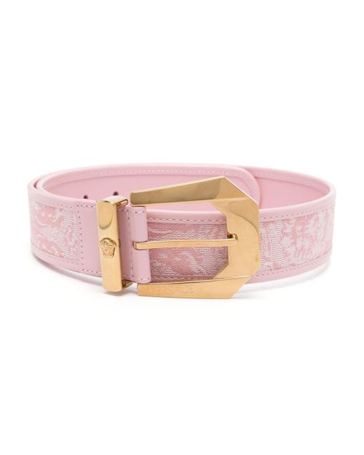 Versace Pink Medusa Heritage Barocco-jacquard Belt