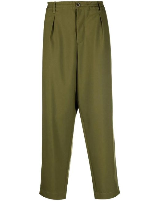 Marni Green Cropped Elasticated Trousers for men