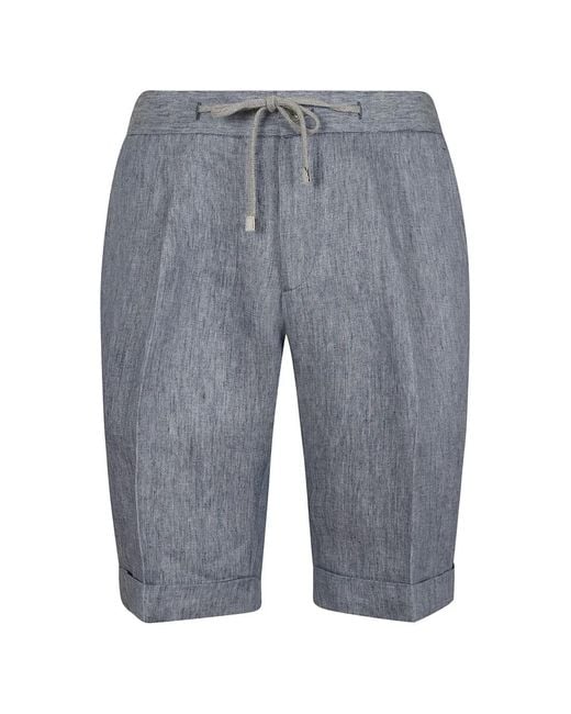 Barba Napoli Gray Drawstring Cuffed Shorts for men
