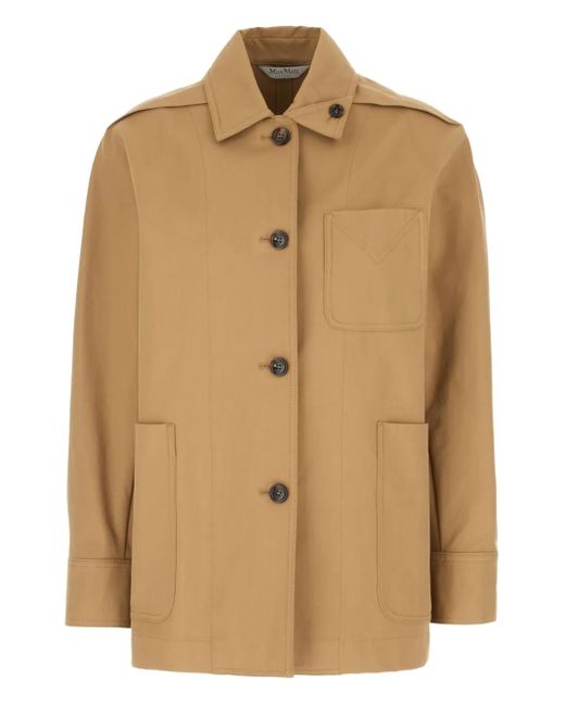 Max Mara Natural Button-Fastening Patch-Pocket Jacket
