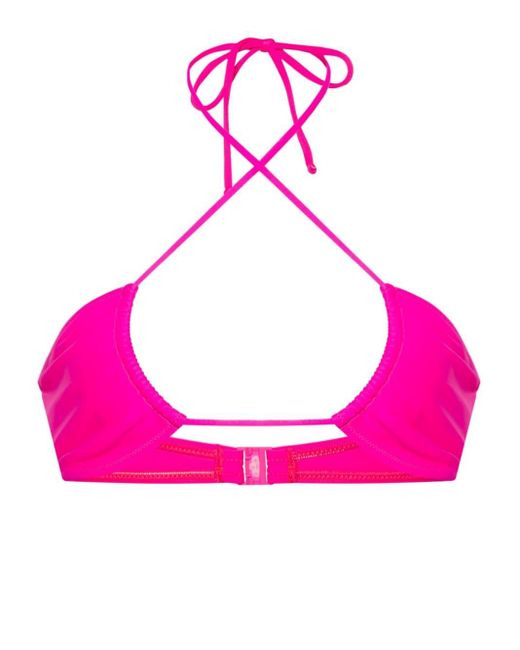 Mc2 Saint Barth Pink Dahlia Halterneck Bikini Top