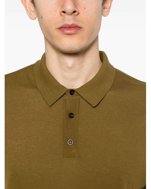 Roberto Collina Green Knitted Polo Shirt for men