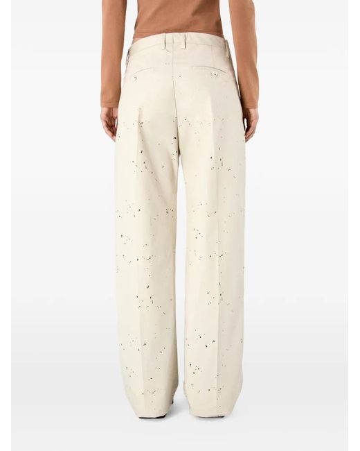 CAMPERLAB White Pantalon Évasé À Boutonnière
