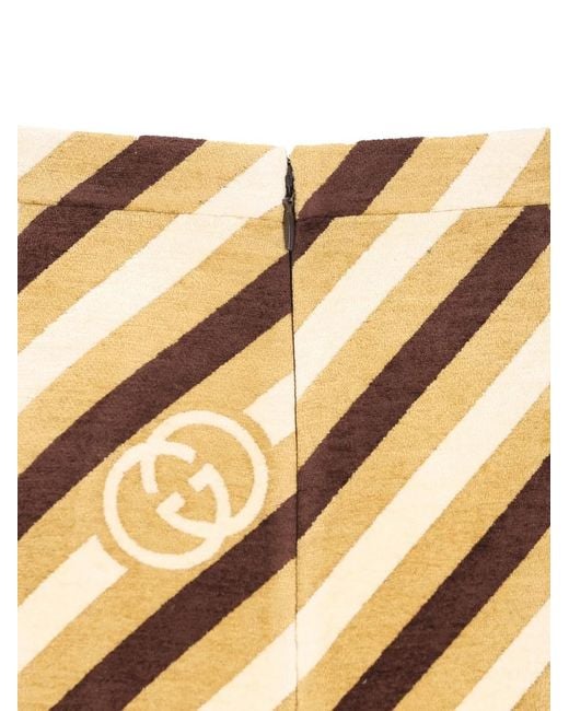 Gucci Metallic Diagonal-Stripe Midi Skirt