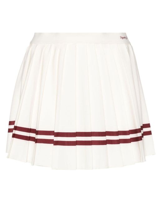 Sporty & Rich White Classic Pleated Mini Skirt