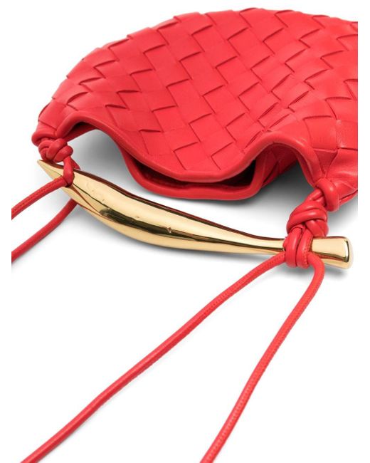 Mini sac à bandoulière Sardine Bottega Veneta en coloris Red
