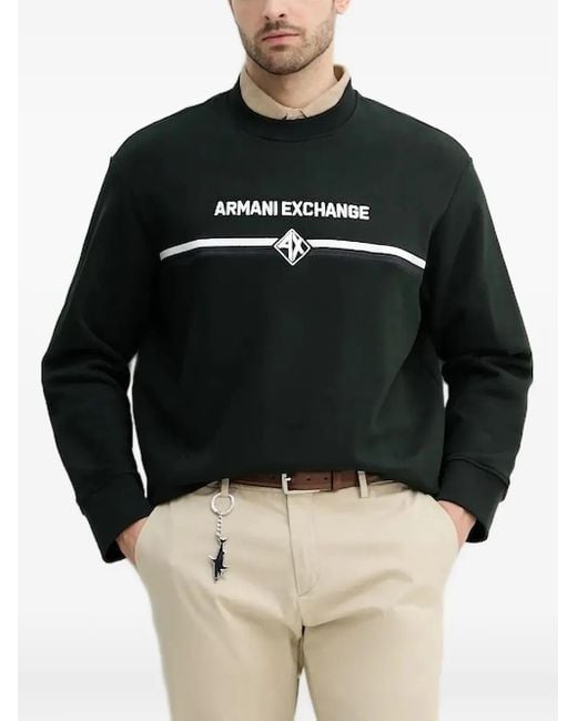 メンズ ARMANI EXCHANGE ロゴ スウェットシャツ Black