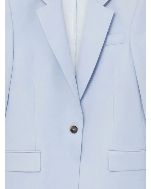 Stella McCartney Blue Flannel Single-Breasted Blazer