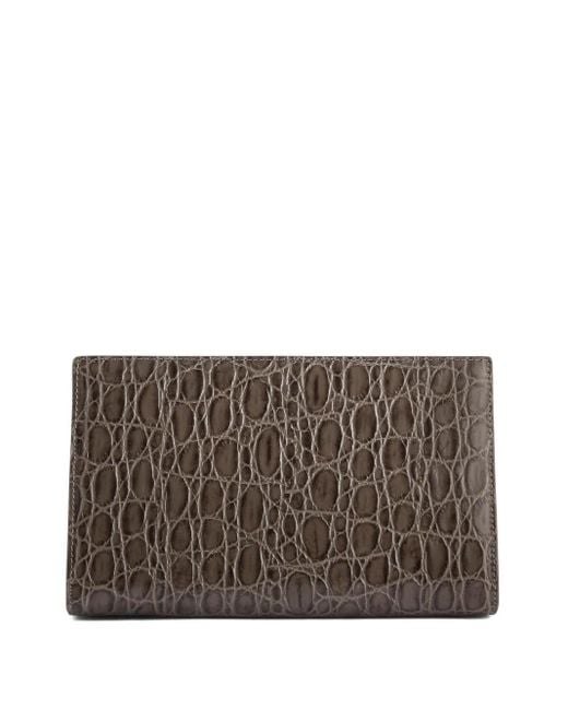 Giuseppe Zanotti Brown Annhita Crocodile-Embossed Clutch Bag