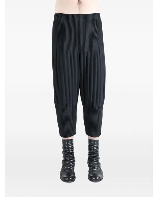 Homme Plissé Issey Miyake Blue Pleated Trousers for men