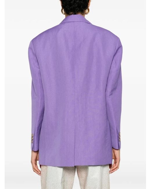 Versace Purple Peak-Lapel Single-Breasted Blazer