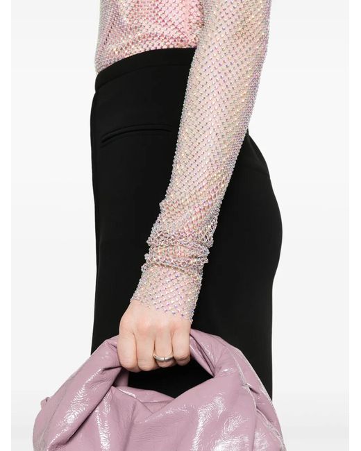 Sportmax Pink "Valdai" T-Shirt With Rhinestones