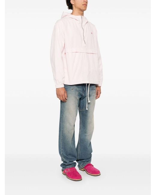 Acne Pink Face-patch Hooded Jacket
