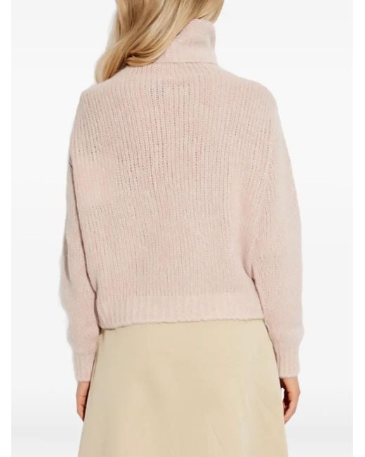 Moncler Truien & Vesten ,Roze ,Wol Alpaca-Blend Coltrui in het Natural