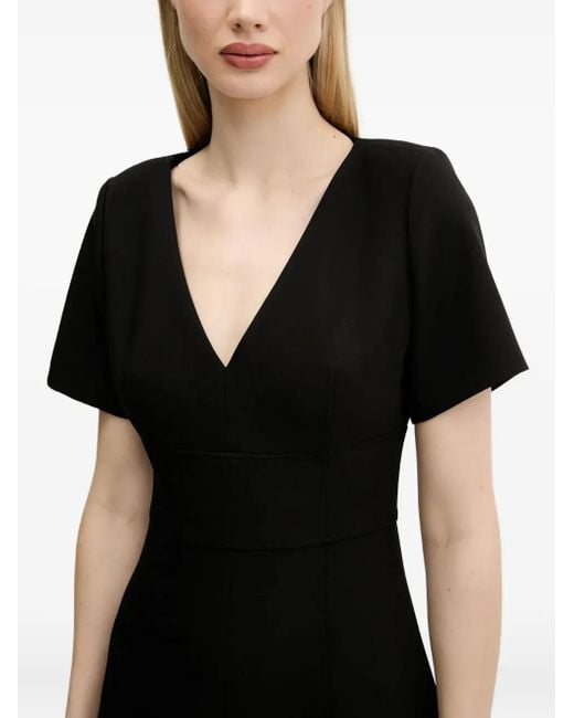 HUGO Black V-Neck Short-Sleeve Mini Dress