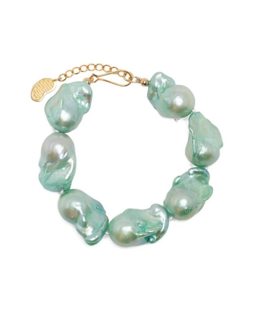 Gohar World Green Sterling Host Pearl Bracelet