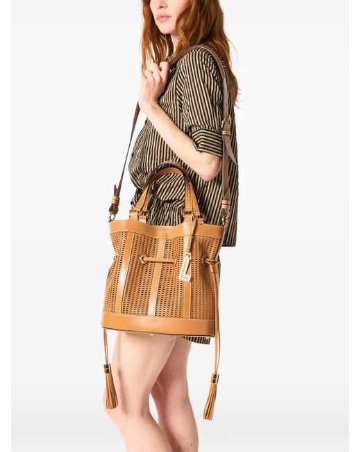 Lancel Natural Medium Cut-Out Bucket Bag