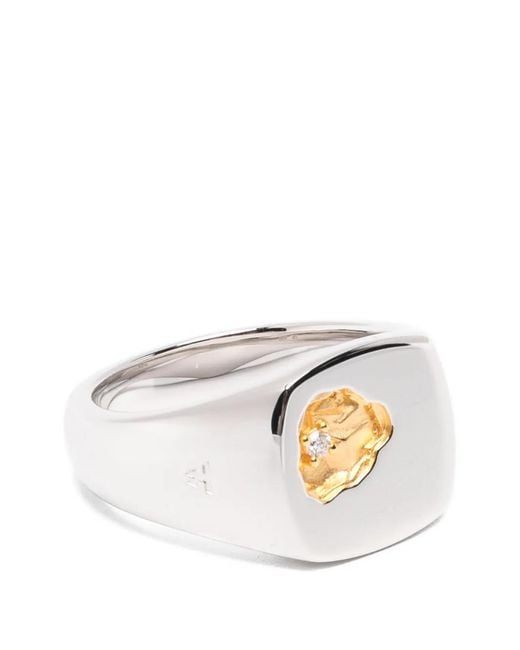 Tom Wood White Petite Bague Mined À Diamant
