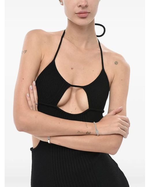 Off-White c/o Virgil Abloh Black Cut-Out Peony Maxi Dress