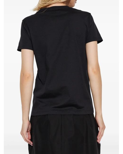 Camiseta con logo bordado Max Mara de color Black