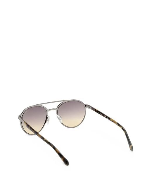 GUESS EYEWEAR Black Double-Bridge Round-Frame Sunglasses for men