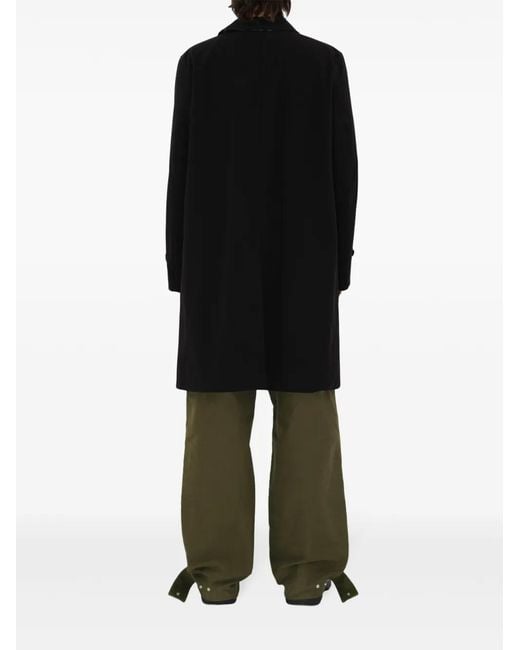 Burberry Black Cotton Trench Coat for men