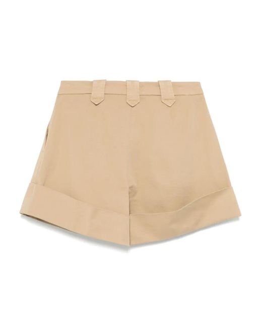 Fay Natural Pleated Shorts