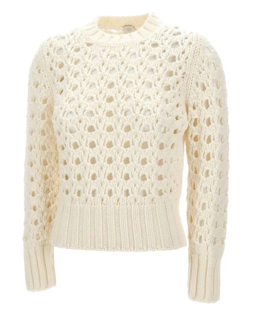 Eleventy Natural Pullover mit Lochmuster