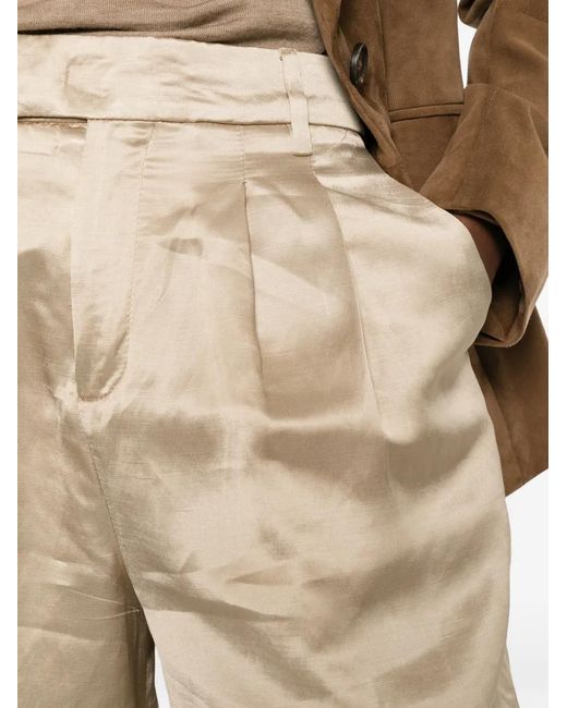 Briglia 1949 Natural Isabellew Pleated Cuffed Shorts