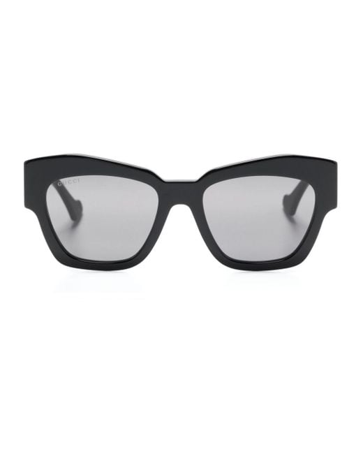 Gucci Black Gene Ff Cat-eye Sunglasses
