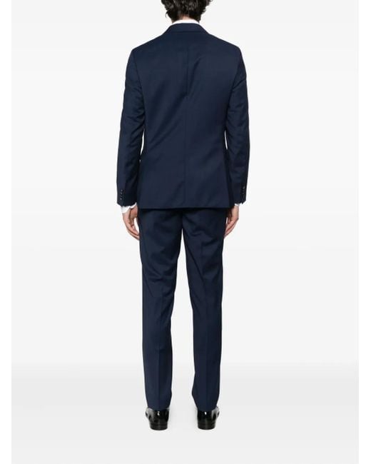 Boss Blue Two-Button Wool Suit for men